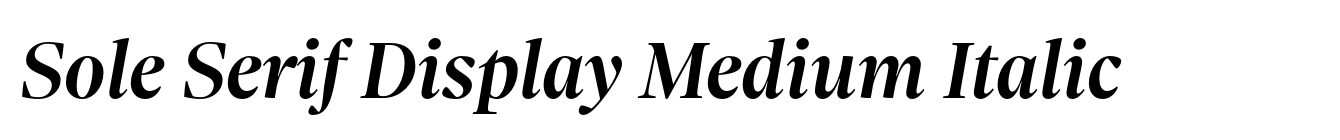 Sole Serif Display Medium Italic